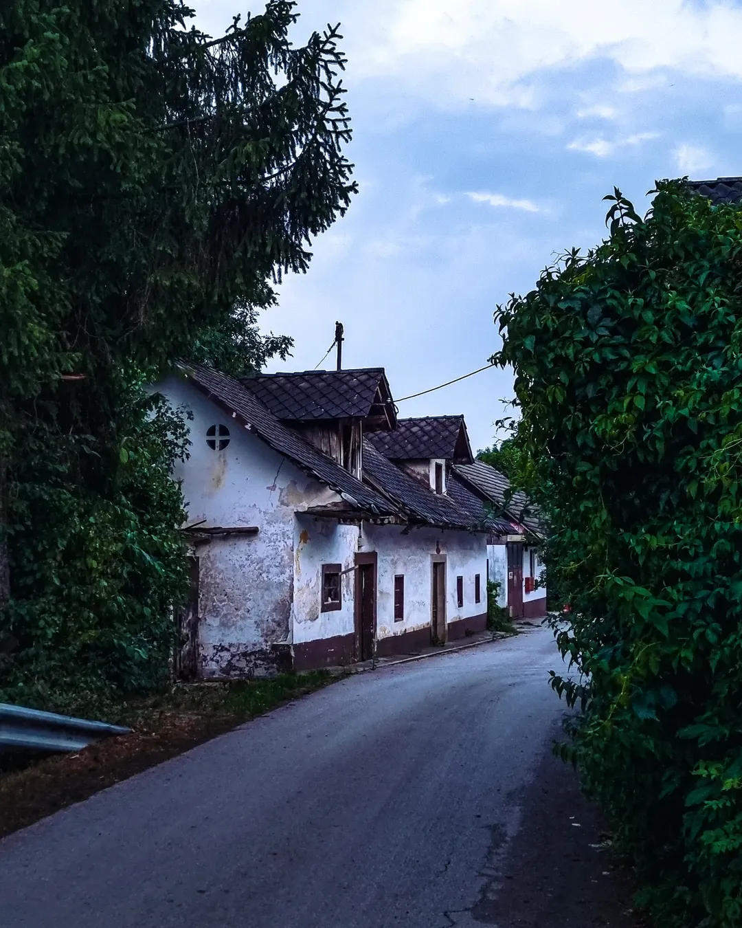Old village street at dusk